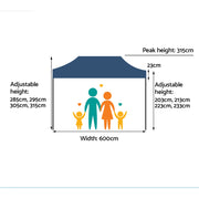 Instahut Gazebo Pop Up Marquee 3x6 Outdoor Tent Folding Wedding Gazebos Navy - Outbackers