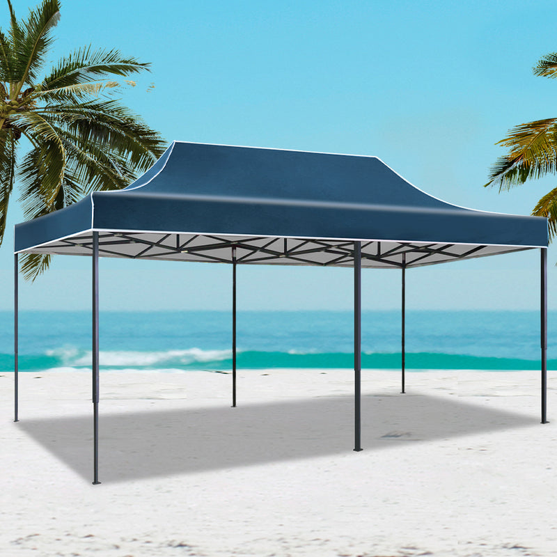 Instahut Gazebo Pop Up Marquee 3x6 Outdoor Tent Folding Wedding Gazebos Navy - Outbackers