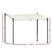 Instahut Gazebo 3m Party Marquee Outdoor Event Wedding Tent Iron Art Canopy - Outbackers