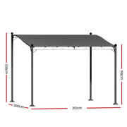 Instahut Gazebo 3m Party Marquee Outdoor Wedding Tent Iron Art Canopy Patio - Outbackers