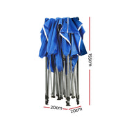 Instahut Gazebo Pop Up Marquee 3x3 Outdoor Wedding Gazebos Base Pod Kit Blue - Outbackers