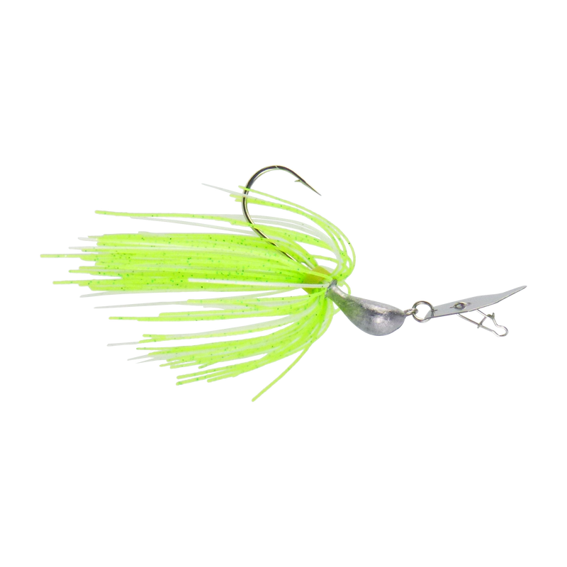Dekoi 7gm Bladed Swim Jig, Chatterbait, Green Flash, 2 pack - Outbackers