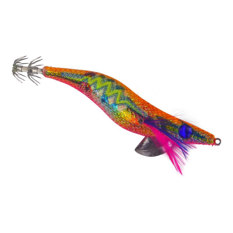 Finesse Rumoika Squid Jig, Orange Gold, size 3.5, 2 pack - Outbackers