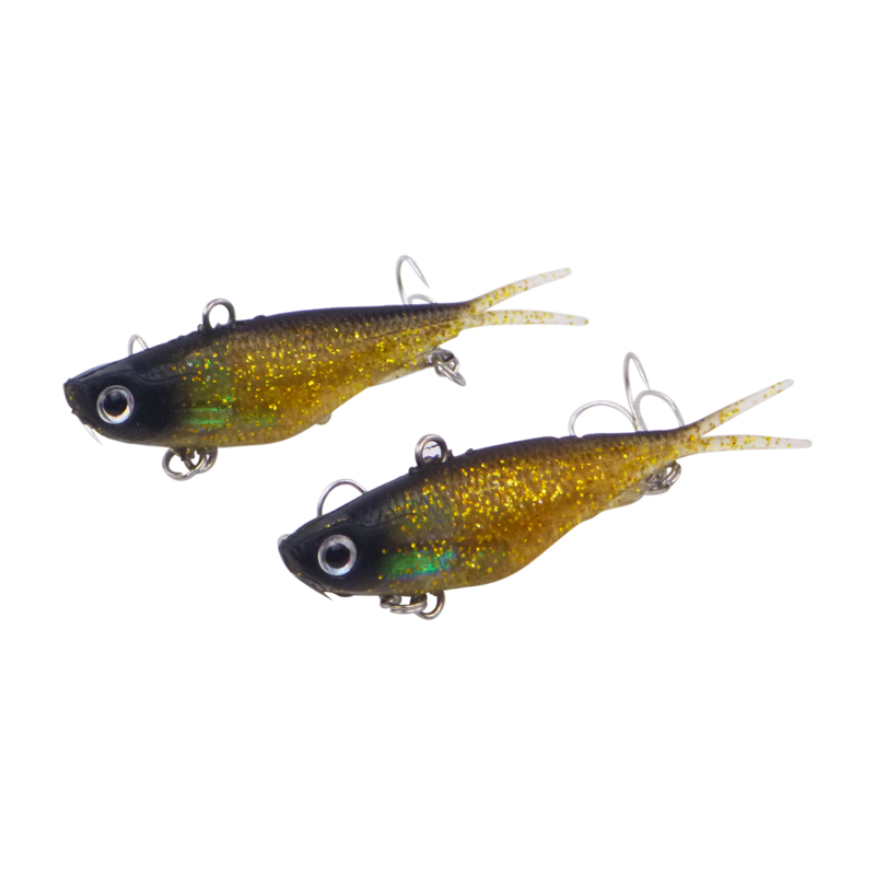 Swimerz 95mm Soft Vibe, Gold Glitter, 2 pack - Outbackers