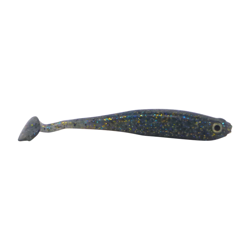Swimerz Soft Shad 100mm Paddle Tail lure, Blue Gold Fleck, 6 pack - Outbackers