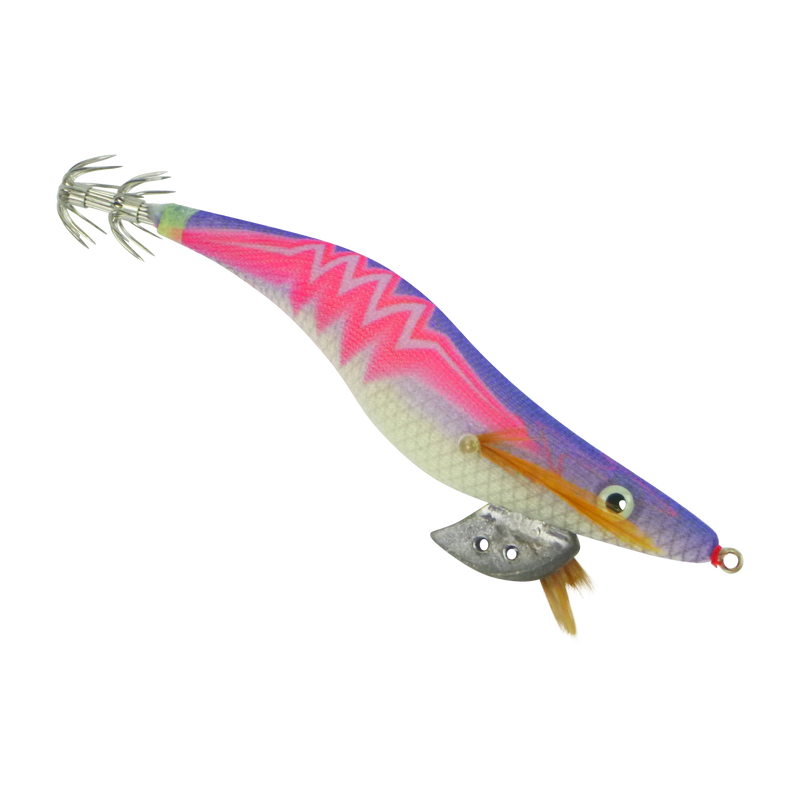 Finesse Rumoika Squid Jig, Purple Pink Neon, size 3.5, 2 pack - Outbackers
