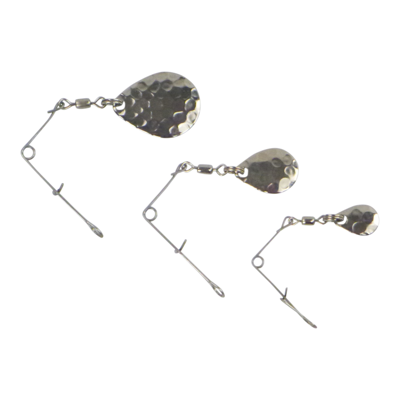 Swimerz Jig Spinner, Medium, Hammered Nickel, 5 Pack - Outbackers
