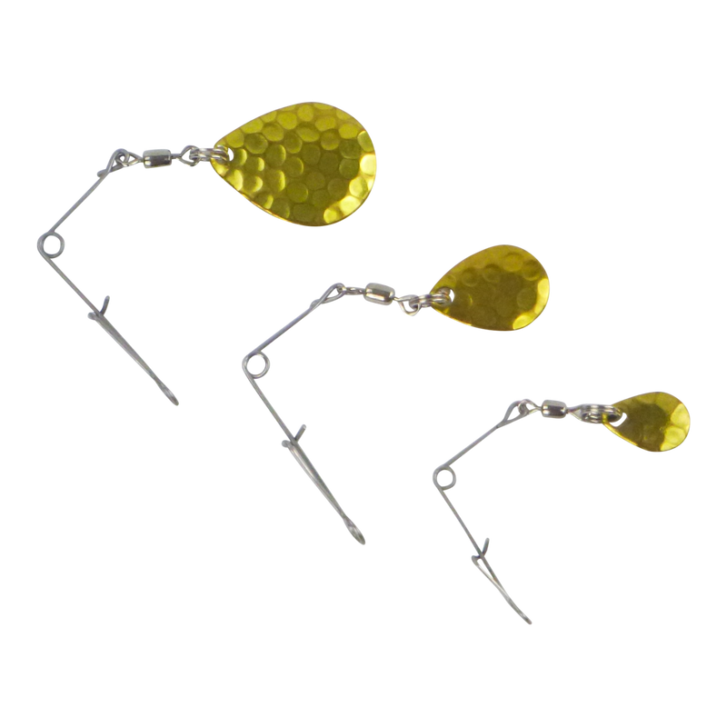 Swimerz Jig Spinner, Small, Hammered Brass, 5 Pack - Outbackers