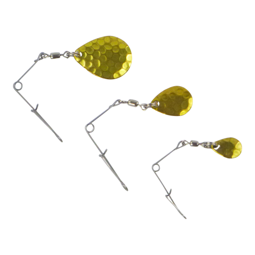 Swimerz Jig Spinner, Small, Hammered Brass, 5 Pack - Outbackers