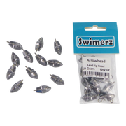Swimerz 10gm Arrowhead Jig Head, 3/8oz, Lead, Qty 12 - Outbackers