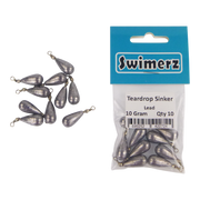 Swimerz 10gm Teardrop Sinker, Lead, 10 pack - Outbackers