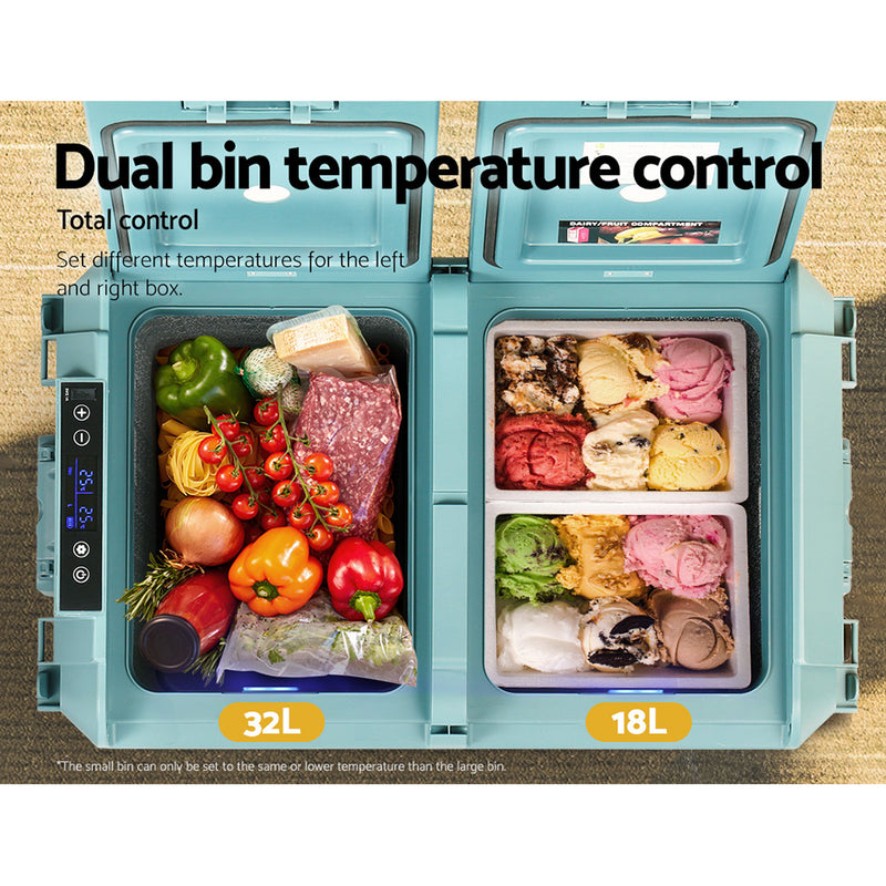 Glacio 50L Portable Fridge Freezer Fridges Cooler Camping 12V/24V/240V Caravan - Outbackers