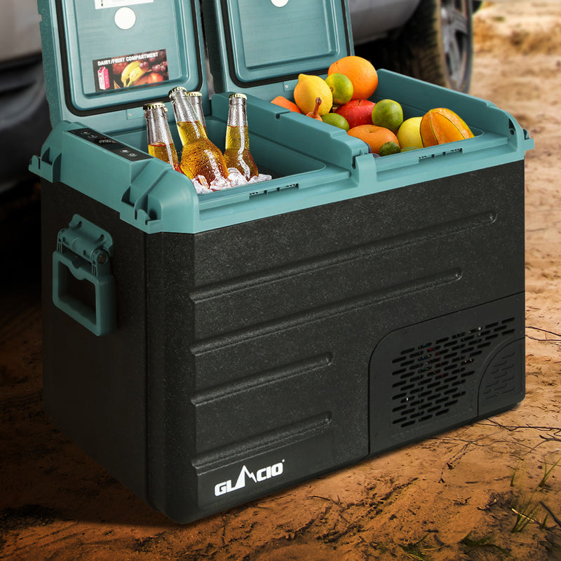 Glacio 50L Portable Fridge Freezer Fridges Cooler Camping 12V/24V/240V Caravan - Outbackers