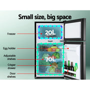 Glacio 90L Portable Fridge Bar Freezer Cooler Upright 12V/24V/240V Caravan Car - Outbackers