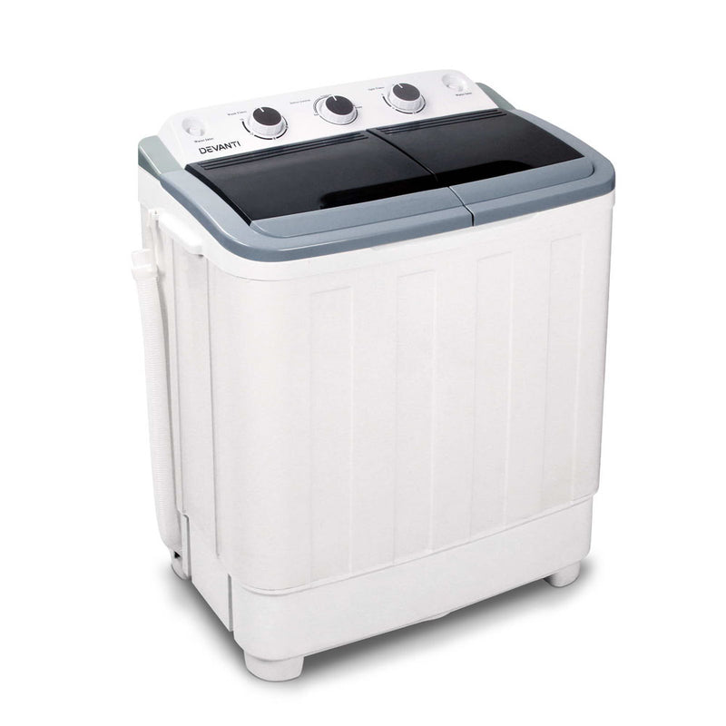 Devanti 5KG Mini Portable Washing Machine - White - Outbackers