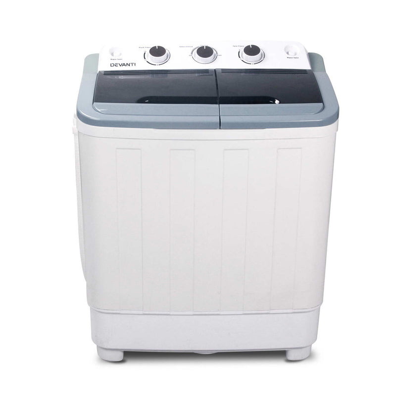 Devanti 5KG Mini Portable Washing Machine - White - Outbackers