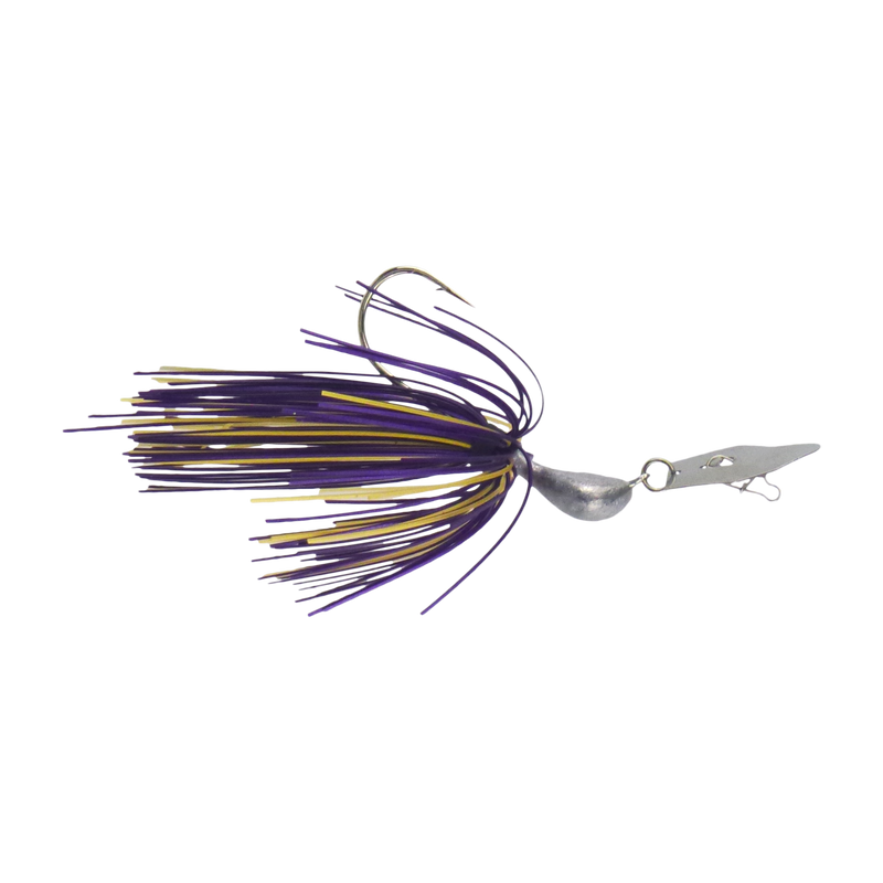Dekoi 7gm Bladed Swim Jig, Chatterbait, Purple Gold, 2 pack - Outbackers