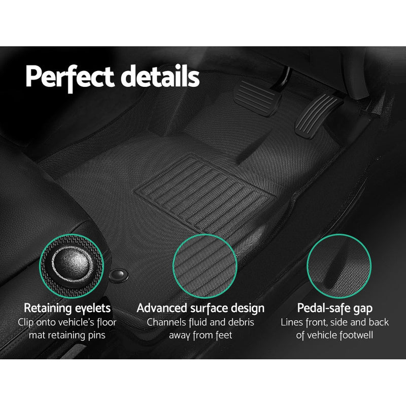 Weisshorn Car Floor Mats Rubber Fits Ford Ranger PX PX2 PX3 Dual Cab 2011-2022 3D - Outbackers
