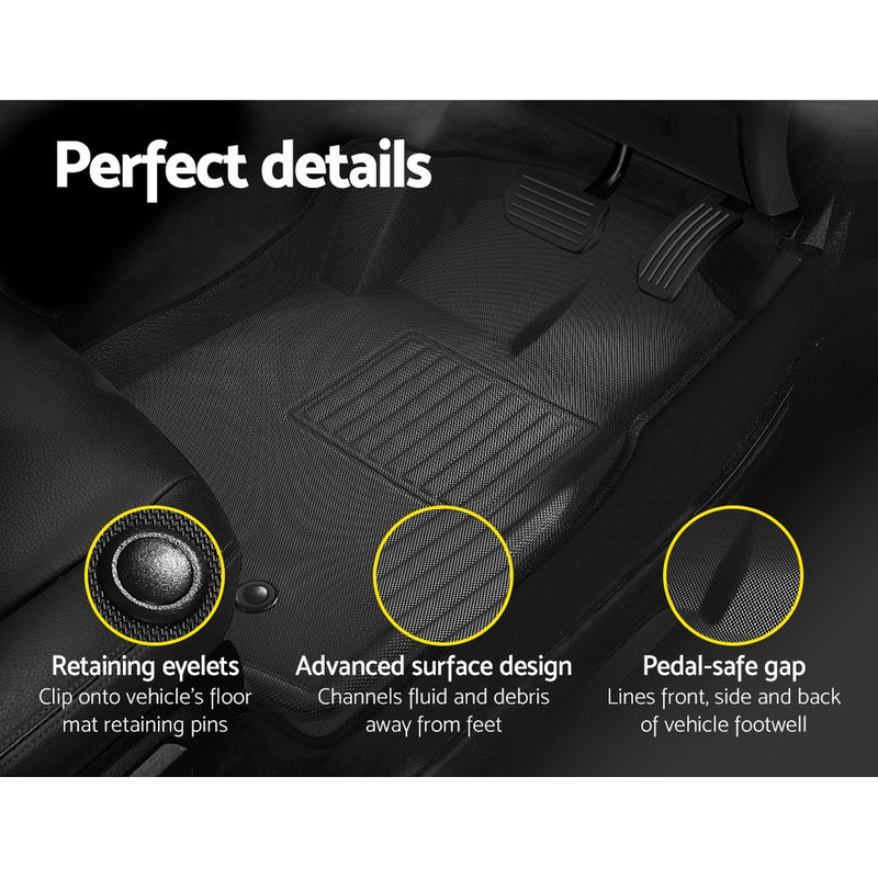 Weisshorn Car Floor Mats Rubber Fits Mazda BT50 Dual Crew Cab 2012-2021 3D BT-50 - Outbackers