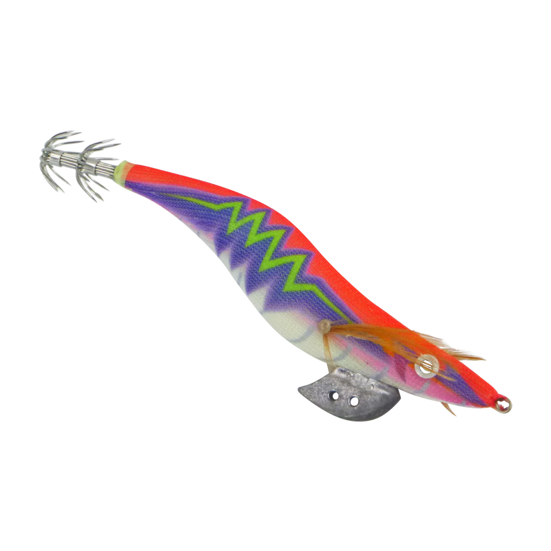 Finesse Rumoika Squid Jig, Red Flare, size 3.5, 2 pack - Outbackers