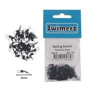 Swimerz Rolling Swivel w Interlock Snap, Size 8, 45 pack - Outbackers