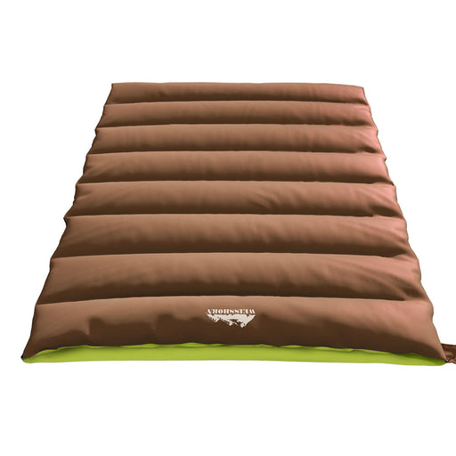 Weisshorn Sleeping Bag Double Bags Thermal Camping Hiking Tent Brown -5°C - Outbackers