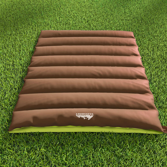 Weisshorn Sleeping Bag Double Bags Thermal Camping Hiking Tent Brown -5°C - Outbackers
