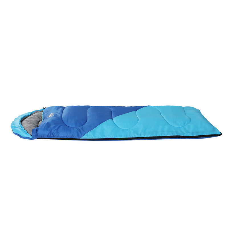 Weisshorn Sleeping Bag Bags Kids 172cm Camping Hiking Thermal Blue - Outbackers