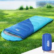 Weisshorn Sleeping Bag Bags Kids 172cm Camping Hiking Thermal Blue - Outbackers