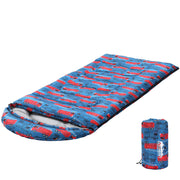 Weisshorn Sleeping Bag Kids Single Bags 180cm Thermal Camping Hiking Blue - Outbackers