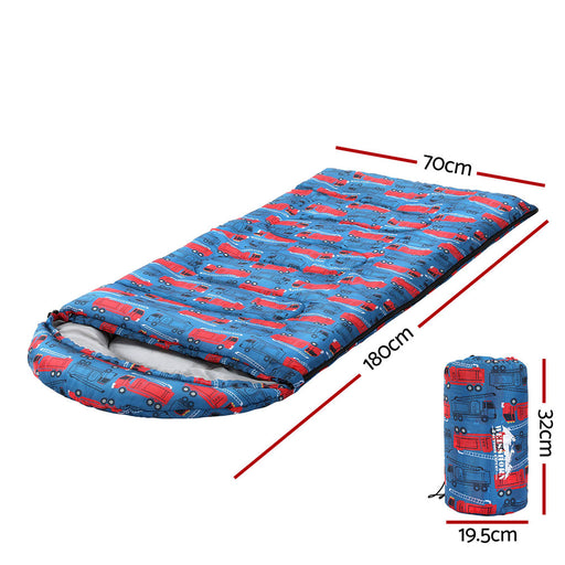 Weisshorn Sleeping Bag Kids Single Bags 180cm Thermal Camping Hiking Blue - Outbackers