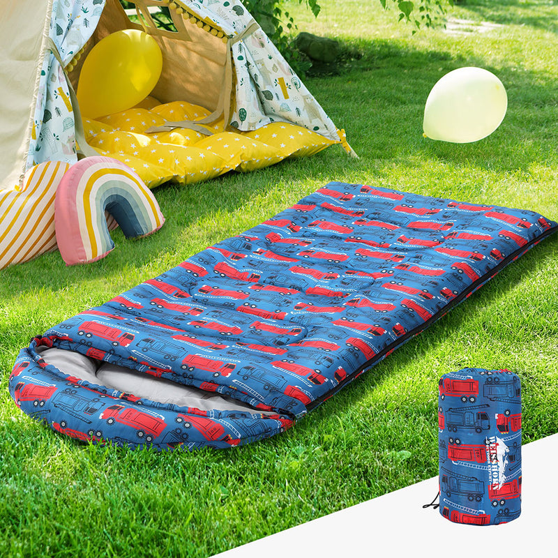 Weisshorn Sleeping Bag Kids Single Bags 180cm Thermal Camping Hiking Blue - Outbackers