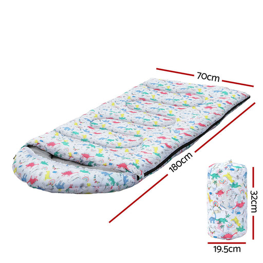 Weisshorn Sleeping Bag Kids Single Bags 180cm Thermal Camping Hiking White - Outbackers