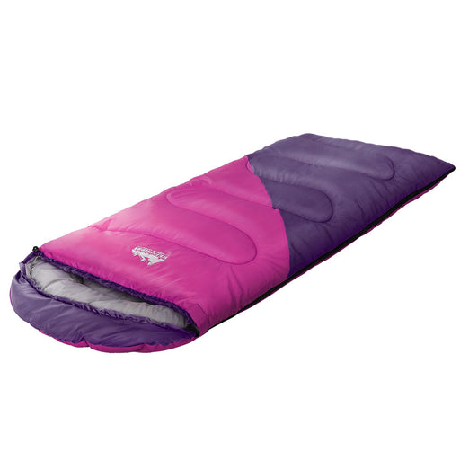 Weisshorn Sleeping Bag Bags Kid 172cm Camping Hiking Thermal Pink - Outbackers