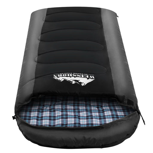 Weisshorn Sleeping Bag Camping Hiking Tent Winter Thermal Comfort 0 Degree Black - Outbackers