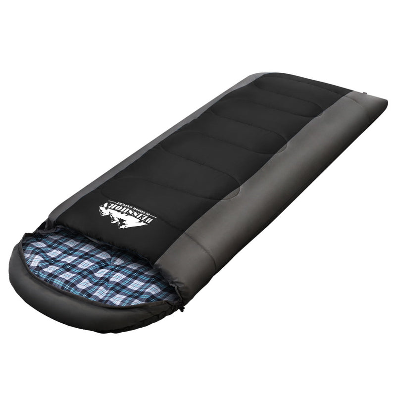Weisshorn Sleeping Bag Camping Hiking Tent Winter Thermal Comfort 0 Degree Black - Outbackers