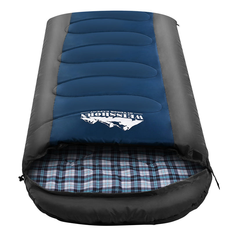 Weisshorn Sleeping Bag Camping Hiking Tent Winter Outdoor Comfort 0 Degree Navy - Outbackers