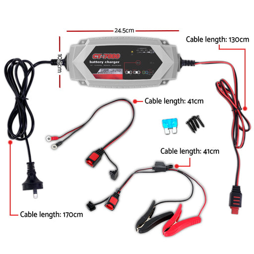 Smart Battery Charger 7A 12V 24V Automatic SLA AGM Car Truck Boat Motorcycle Caravan - Outbackers