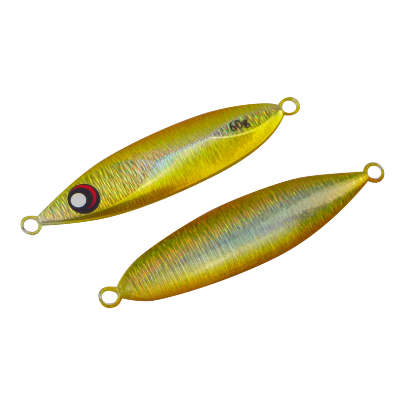 Finesse Slow Pitch Flutter Jig, 60gm, Gold Flash, 2 pack - Outbackers