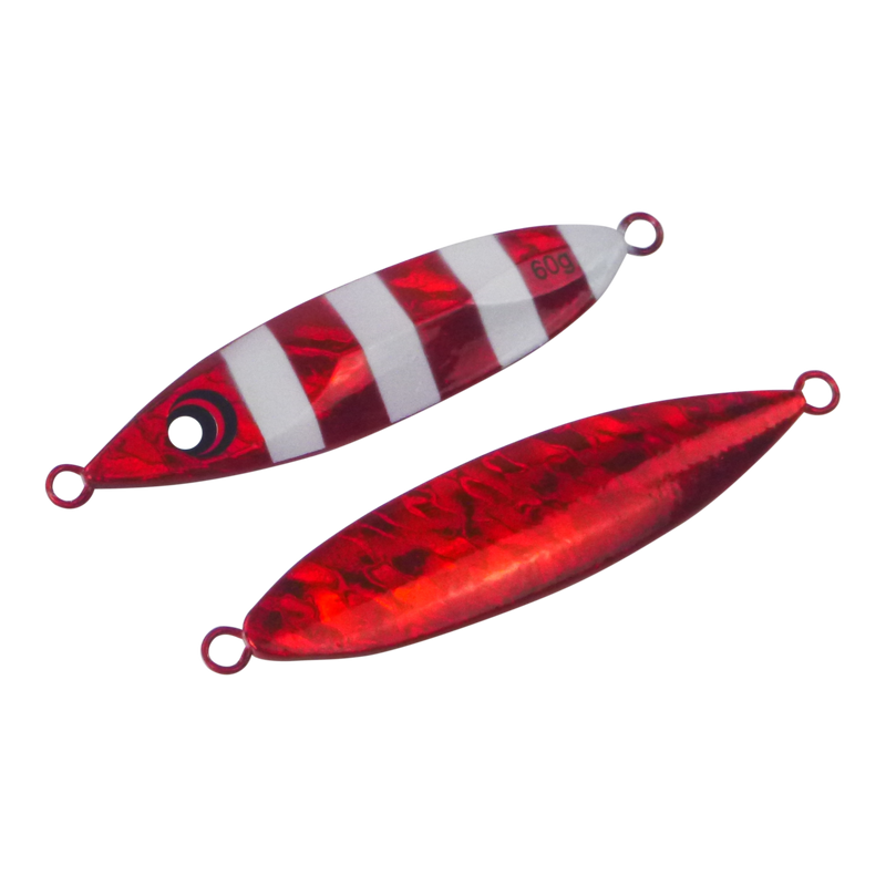Finesse Slow Pitch Flutter Jig, 60gm, Ruby Flash, 2 pack - Outbackers
