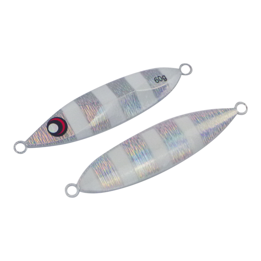Finesse Slow Pitch Flutter Jig, 60gm, Silver White, 2 pack - Outbackers