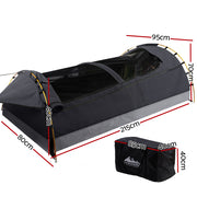 Weisshorn Camping Swags King Single Swag Canvas Tent Deluxe Dark Grey - Outbackers