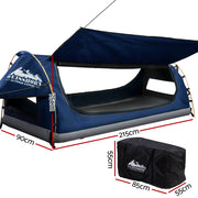 Weisshorn Swag King Single Camping Canvas Free Standing Swags Blue Dome Tent - Outbackers