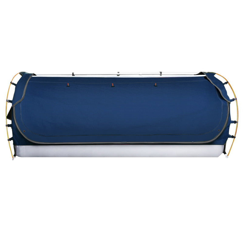 Weisshorn Swag King Single Camping Canvas Free Standing Swags Blue Dome Tent - Outbackers