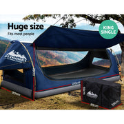 Weisshorn Swag King Single Camping Canvas Free Standing Swags Blue Dome Tent - Outbackers