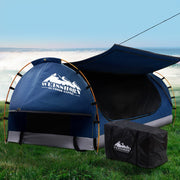 Weisshorn Swag King Single Camping Canvas Free Standing Swags Blue Dome Tent - Outbackers