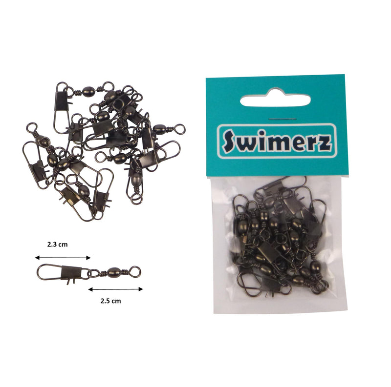 Swimerz Barrel Swivel w Interlock Snap, Size 4, 15 pack - Outbackers