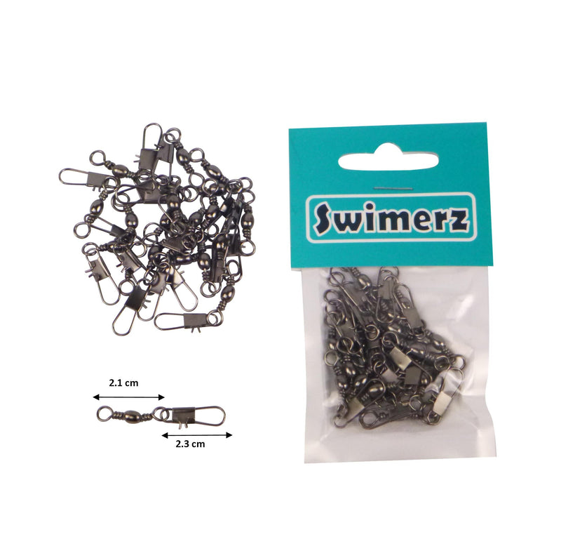 Swimerz Barrel Swivel w Interlock Snap, Size 6, 20 pack - Outbackers