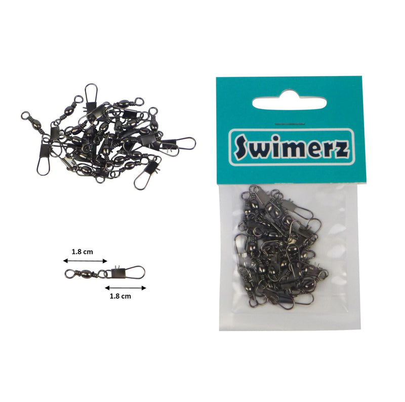 Swimerz Barrel Swivel w Interlock Snap, Size 8, 20 pack - Outbackers