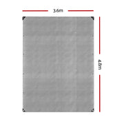 Instahut 3.6x4.8m Tarp Camping Tarps Poly Tarpaulin Heavy Duty Cover 180gsm Silver - Outbackers